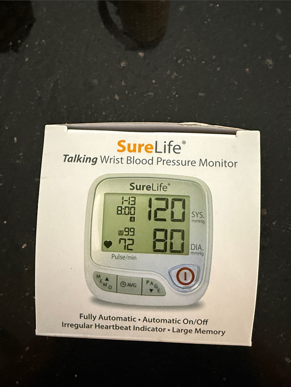 Talking Wrist Blood Pressure Monitor - White/Gray